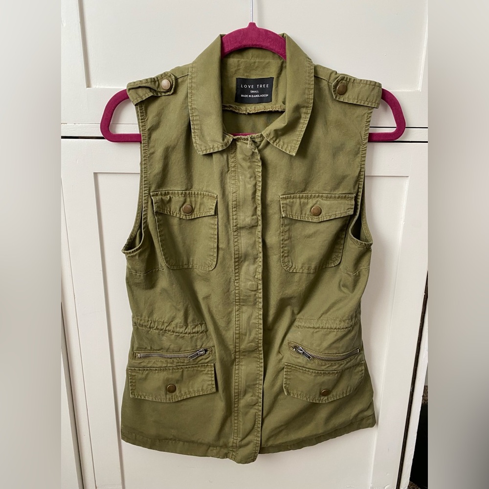 Olive Green Vest from Love Tree Size Small